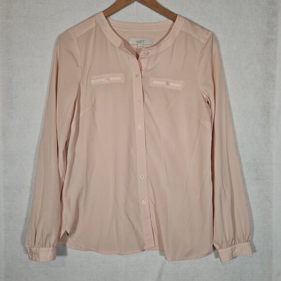 Ann Taylor LOFT Tops - Ann Taylor Loft Light Blush Pink Button Up Blouse